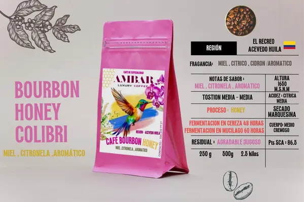 Café especial Bourbon Rosado Preceso Honey 250g