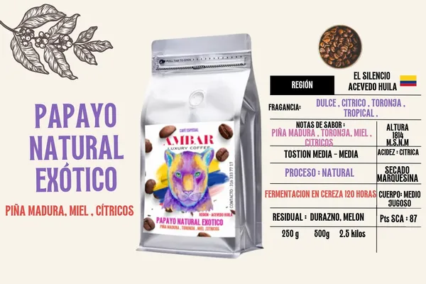Cafe especial Papayo Proceso Natural 200 g